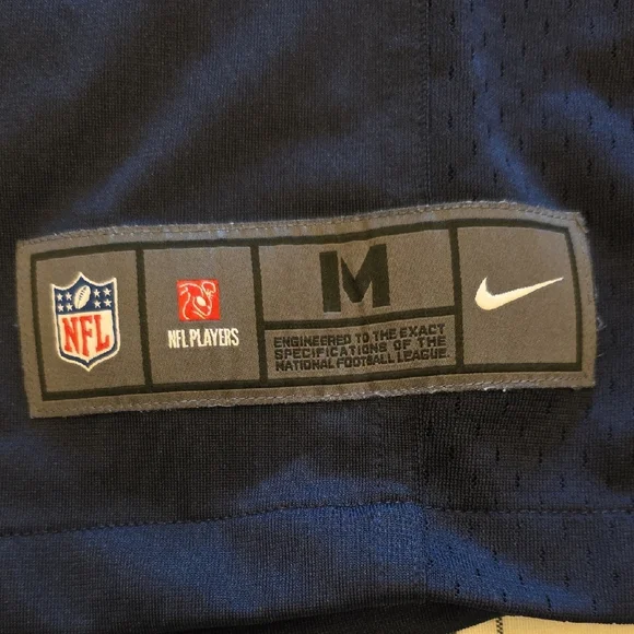 Nike Men's Dark Blue and Orange Jersey - Picture 2 of 5